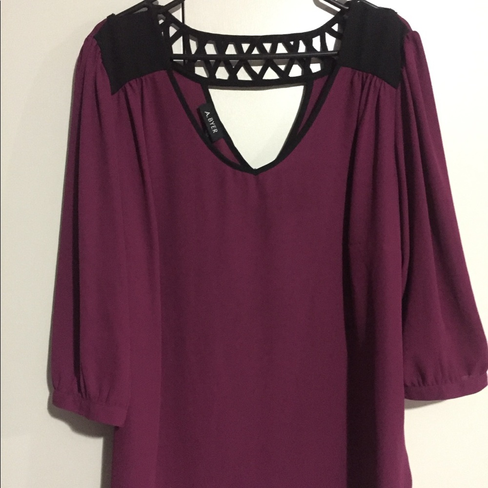 Purple and black blouse 1X